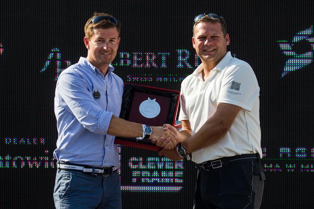 James Pleasance a token of appreciation from Garrard to Artur Manista, the Organiser of Sopot Match Race. ©  Robert Hajduk / WMRT